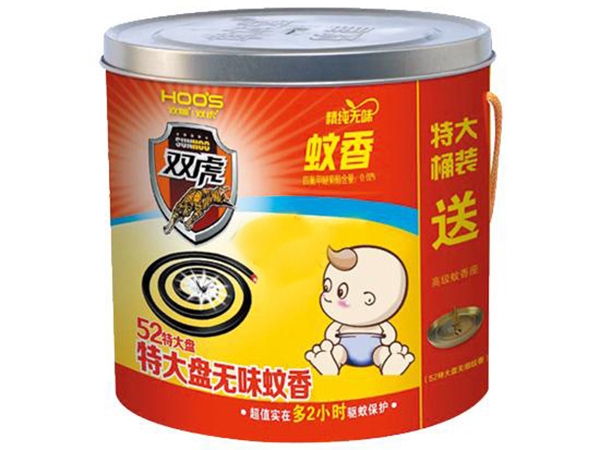 10双虎52盘桶装蚊香（镭射桶赠蚊香座）
